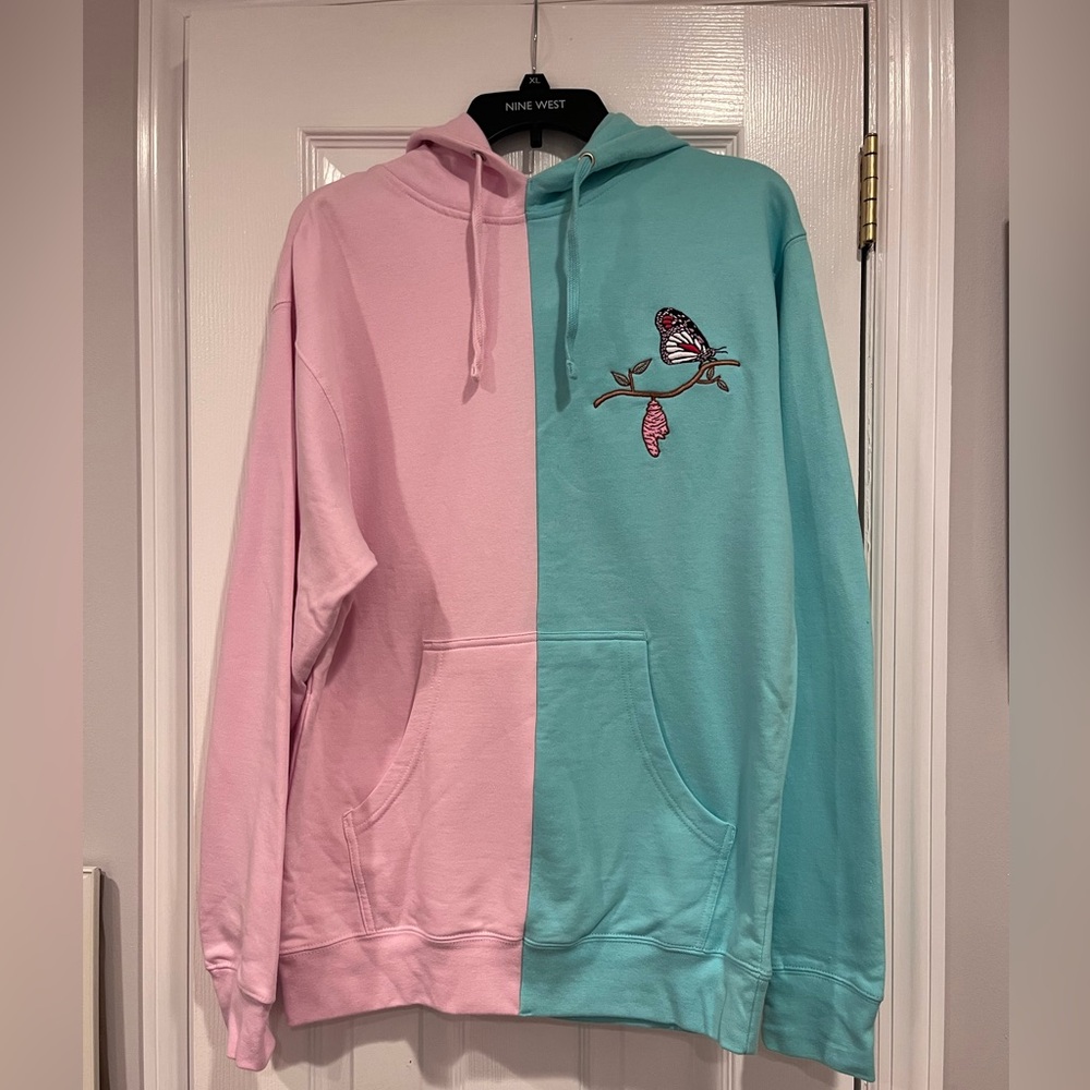 UNXPECTD split color butterfly hoodie